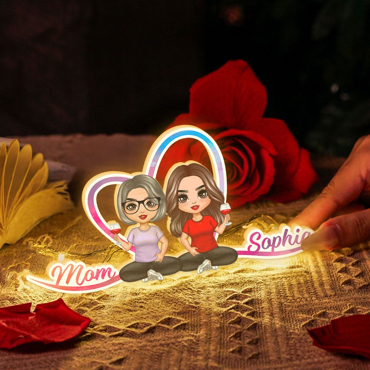 Like Mother Like Daughter Personalized Light Box, Heartfelt Gift For Mom, Daughter