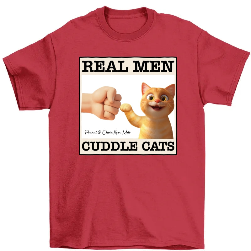 Real Men Cuddle Cats Personalized Shirt, Gift for Cat Dads