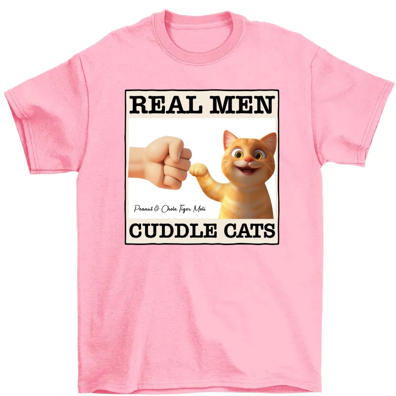 Real Men Cuddle Cats Personalized Shirt, Gift for Cat Dads