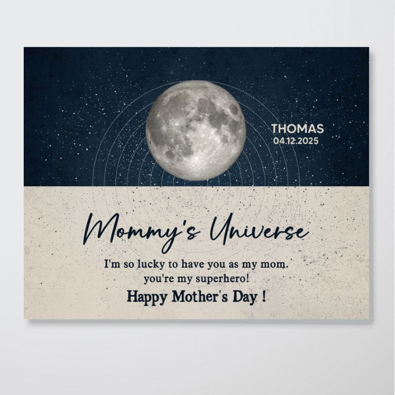 Mommy's Universe Moon Phases Mother's Day Gift Personalized Poster