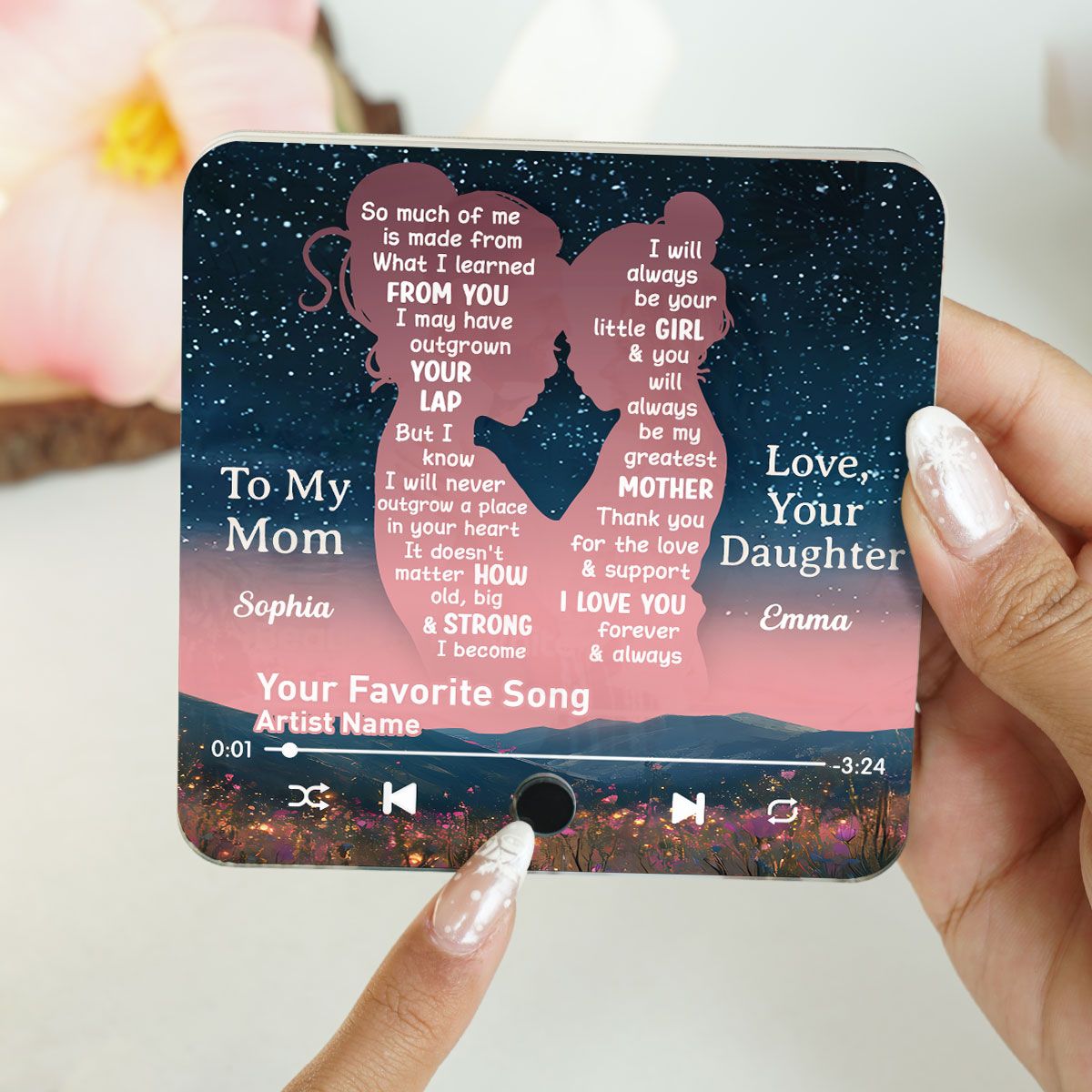 Mom Thank You For The Love & Support Our Song Gift From Daughter Personalized Music Fridge Magnet