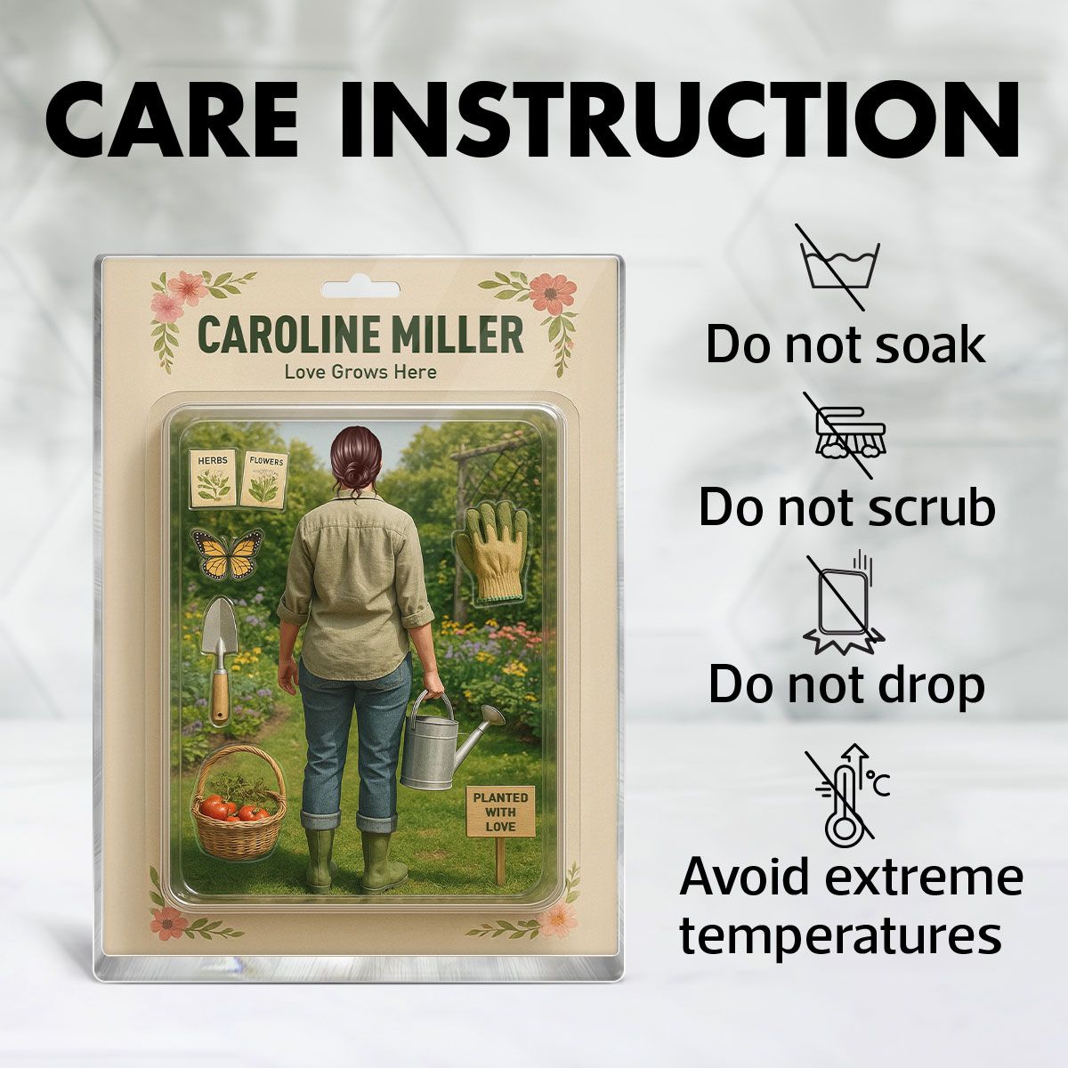 Gardening Mom Grandma Mother's Day Gift Toy Box Figure Style Personalized Acrylic Block Plaque