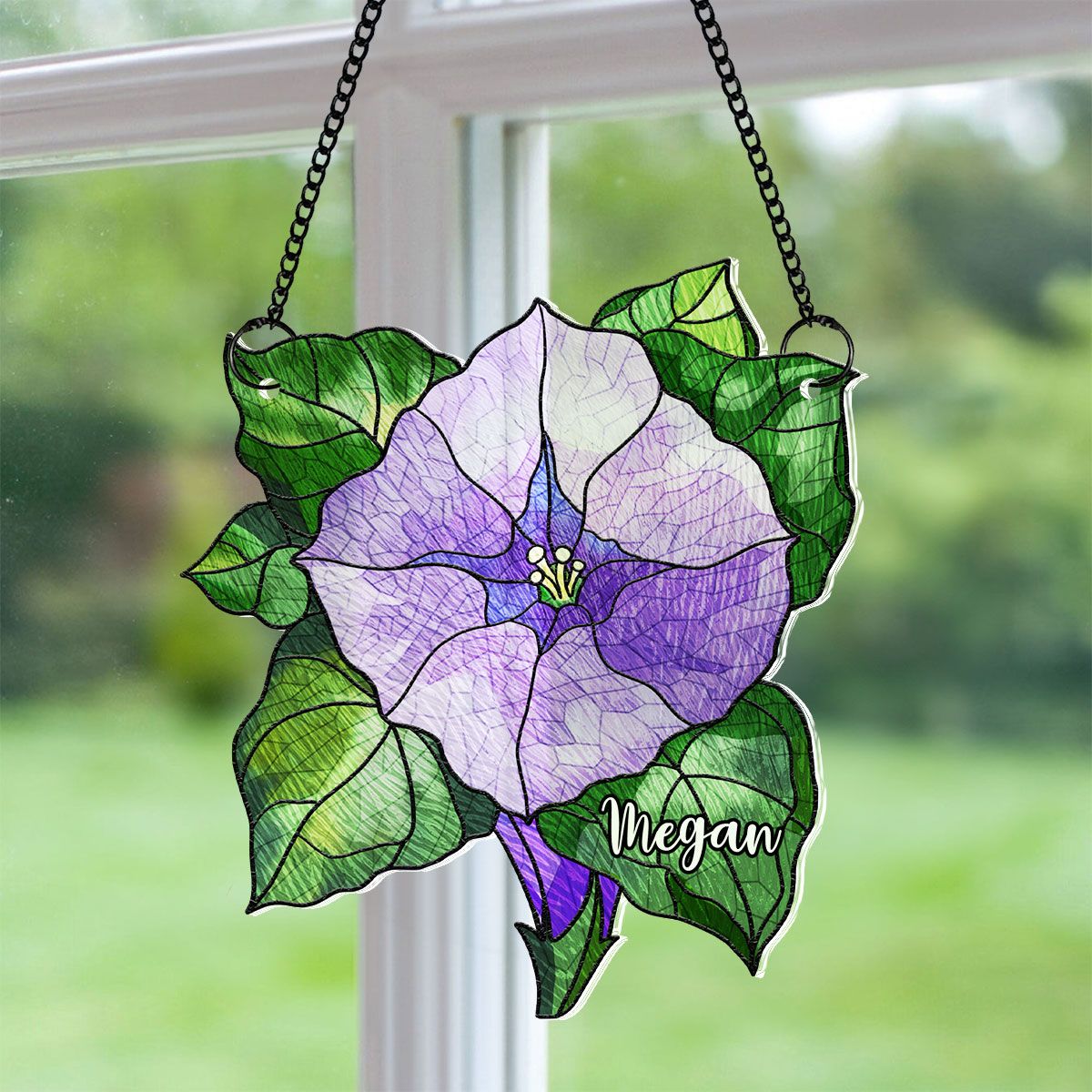 Birth Flower With Name Suncatcher Ornament, Birth Month Flower Acrylic Window Hanging, Birth Flower Memorial Gift, Mothers Day Gift For Mom