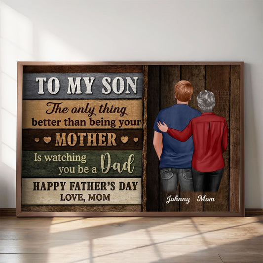 Colored Wood Pallets To My Son Happy Father's Day Personalized Canvas, Heartfelt Father's Day Gift For Son