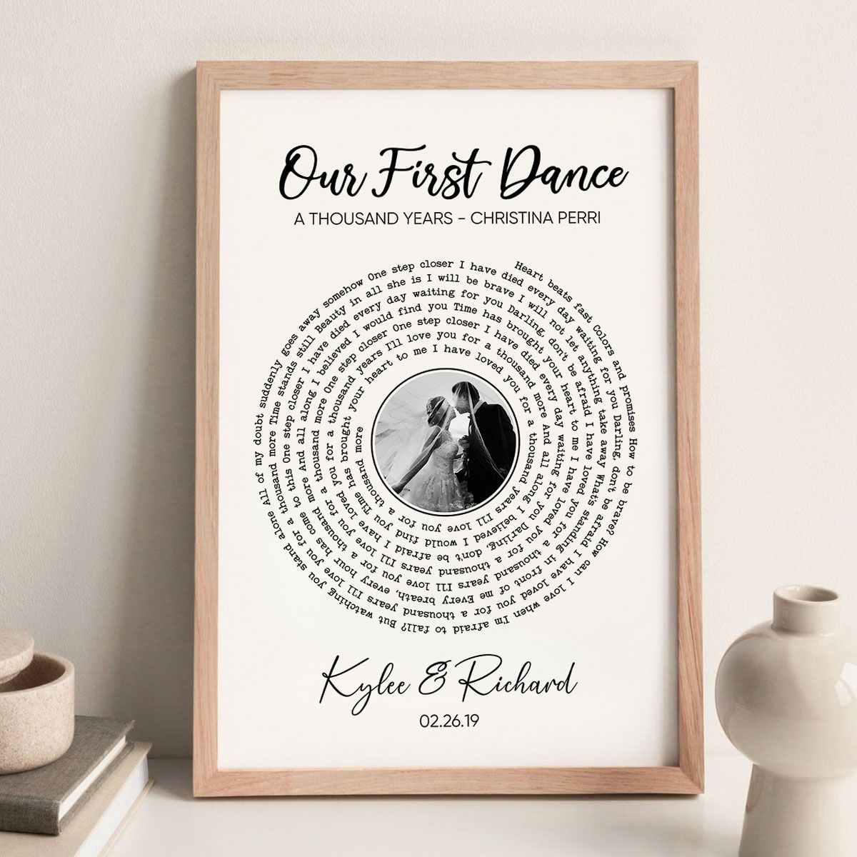 Custom Vinyl Lyrics With Photo, Personalized Music Photo Canvas, Customizable Music Photo Gift, Anniversary Gift, Music Gift, Wedding Song Dance