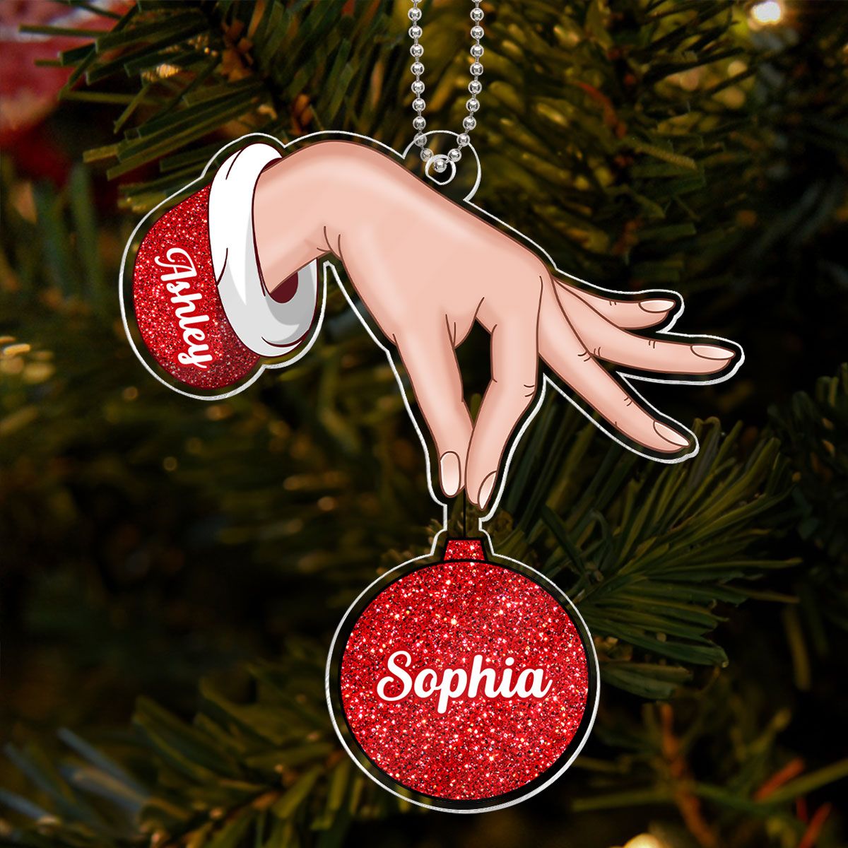 Grandma Hand Holding Christmas Ornament Personalized Acylic Ornament