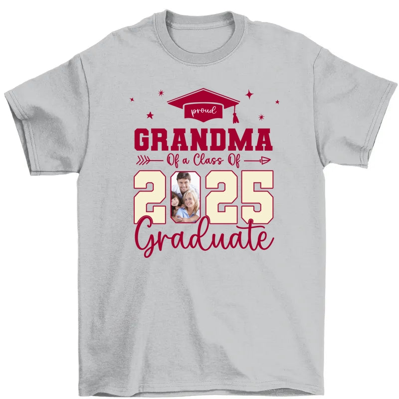 Proud Family Of 2025 Senior Graduation Photo Personalized Shirt