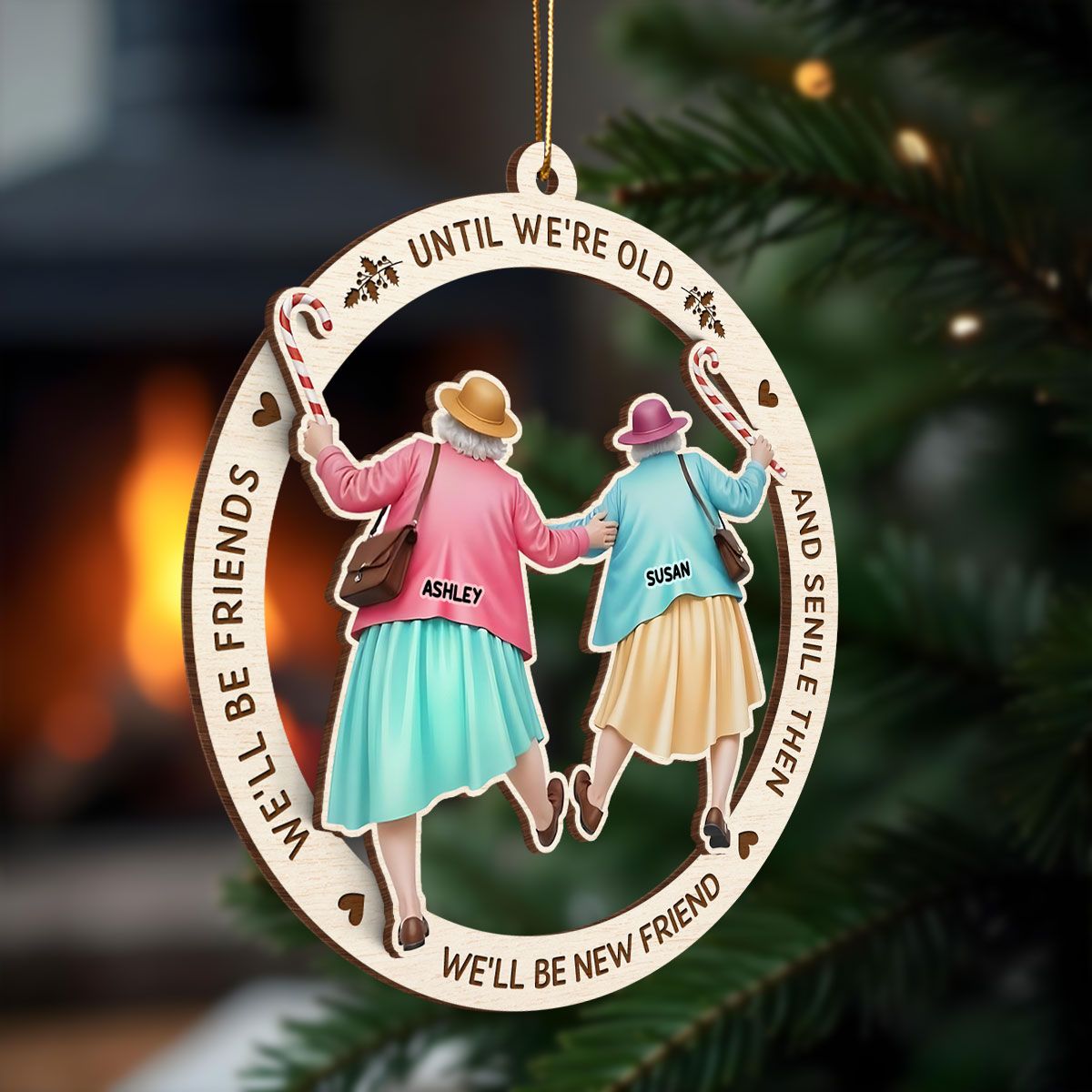 Personalized Old Best Friend Ornament, Best Friend Christmas Gift, Friendship Christmas Ornament, Custom Best Friend Gift, Bestie Gift, BFF Gift
