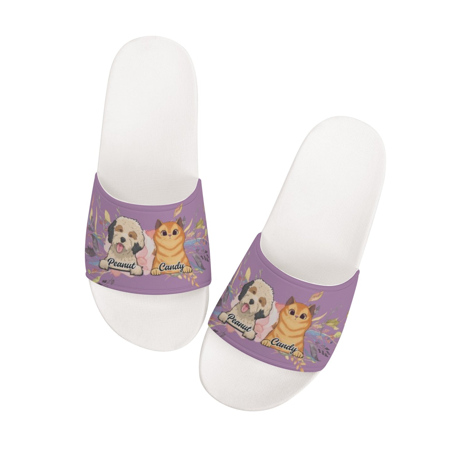 Personalized Dogs Cats Mom Custom Women's Slide Sandals Shoes