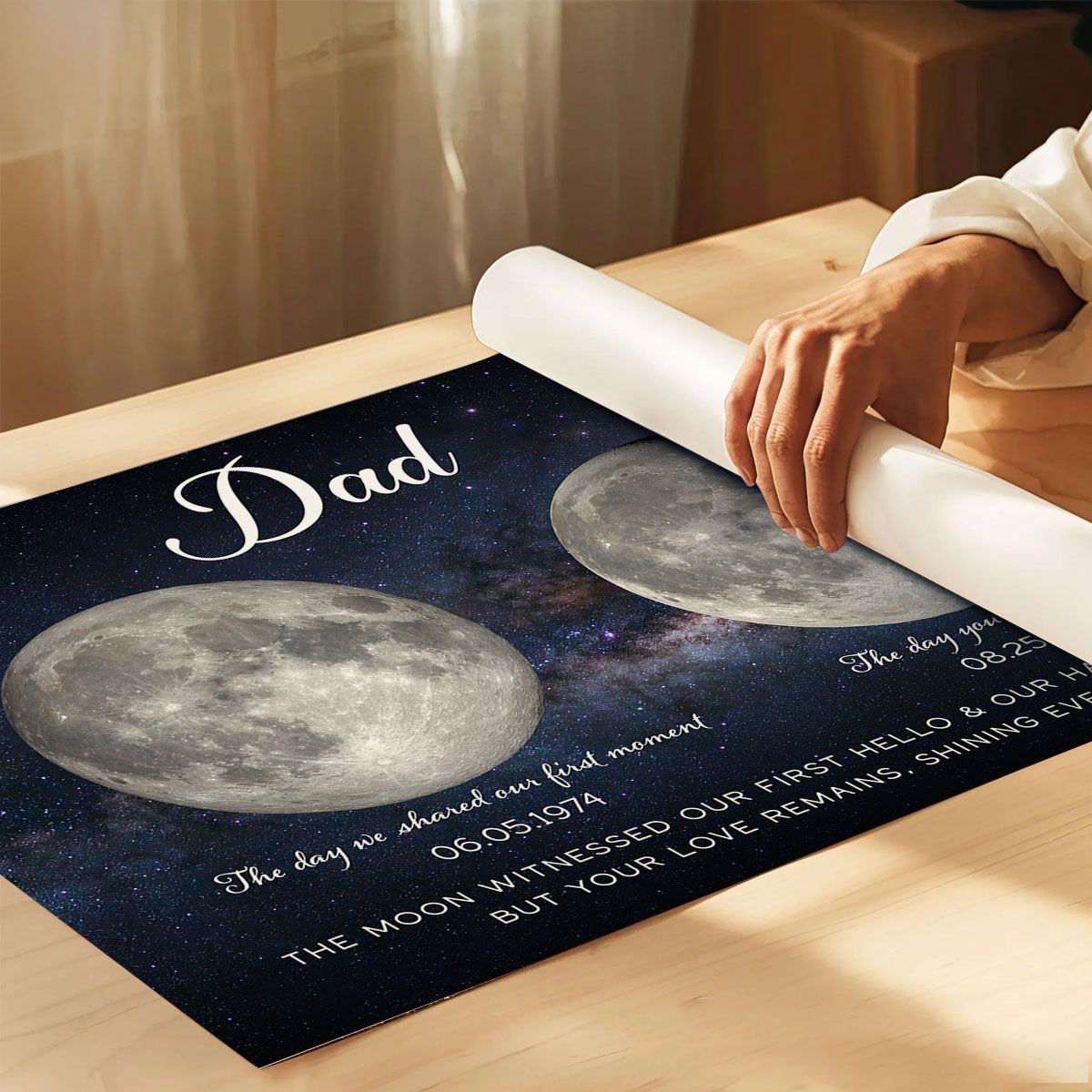 The Moon Witnessed Our First Hello And Our Hardest Goodbye Memorial Moon Phase Personalized Canvas