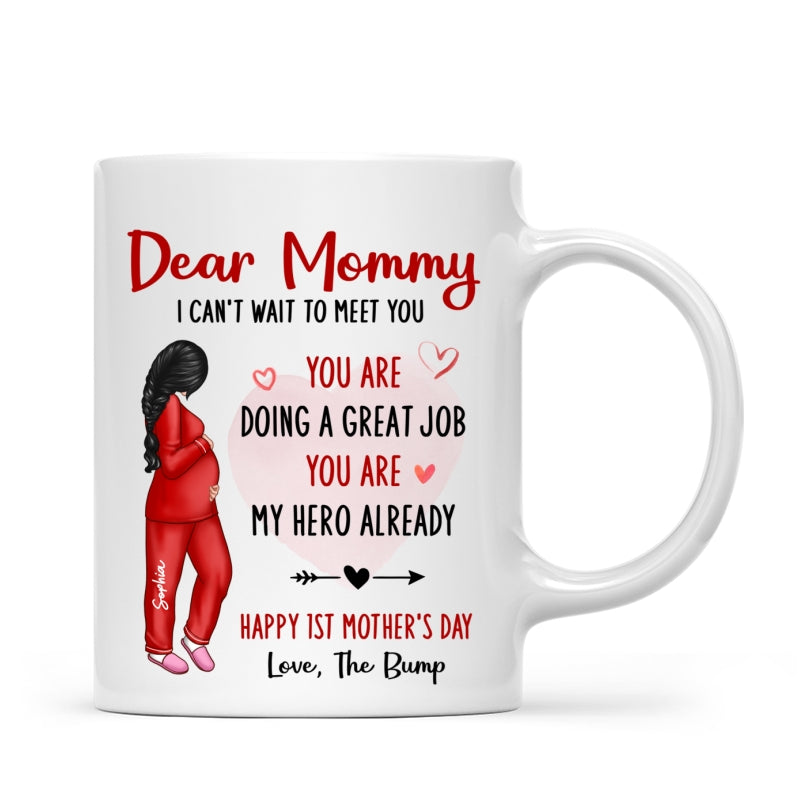 Happy First Mother's Day Pregnancy Mom From The Bump Personalized Mug