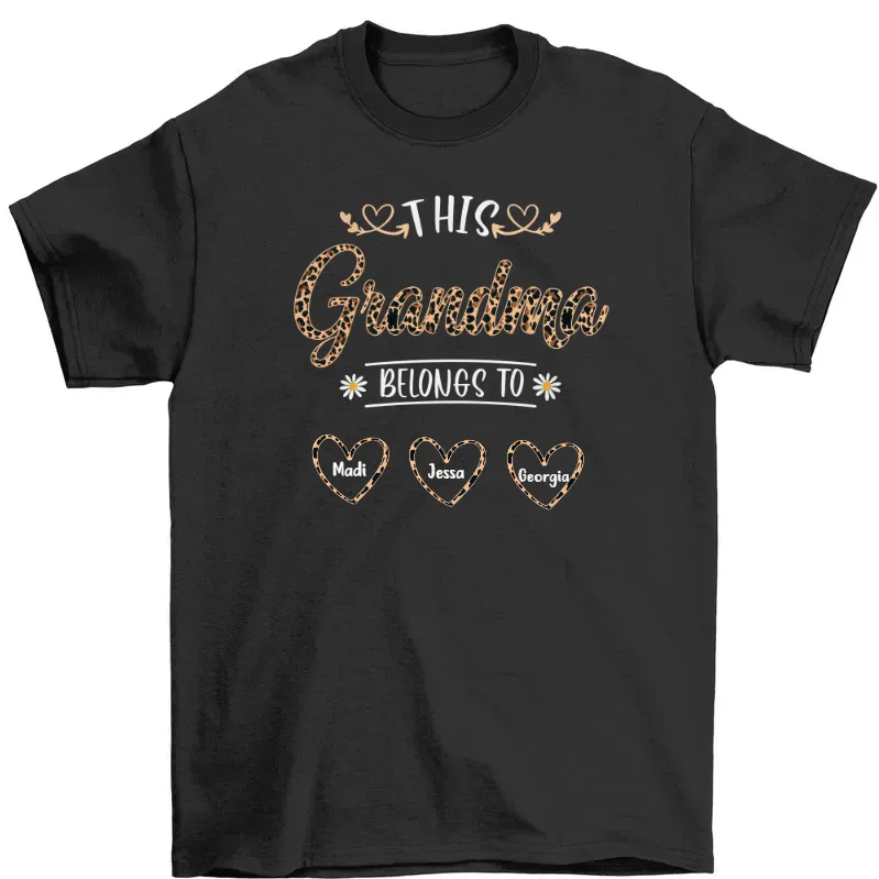 Personalized This Awesome Grandma Belongs To Custom Kids Name Leopard Grandma Mother's Day