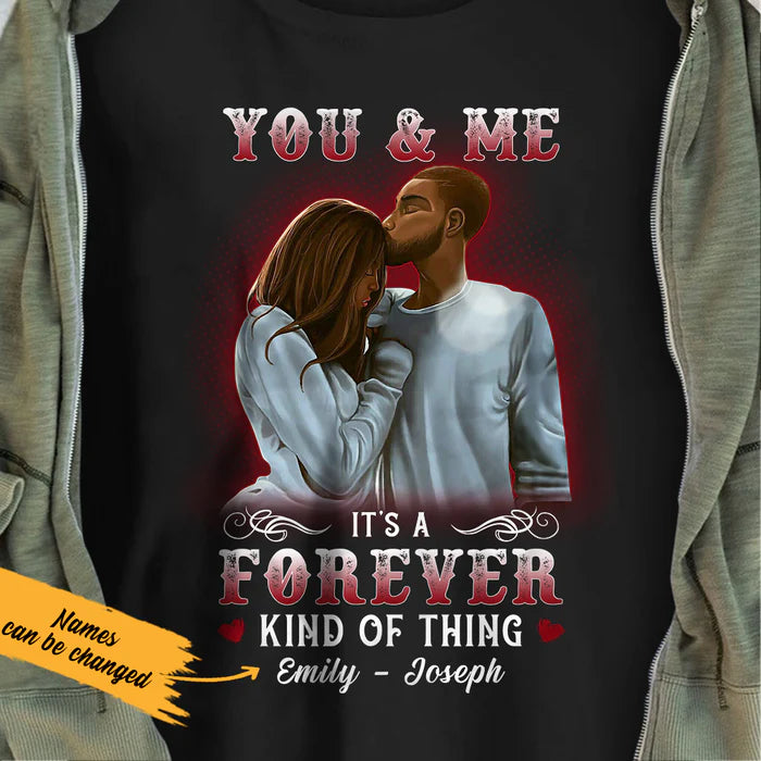 Personalized You And Me Forever BWA Couple T Shirt
