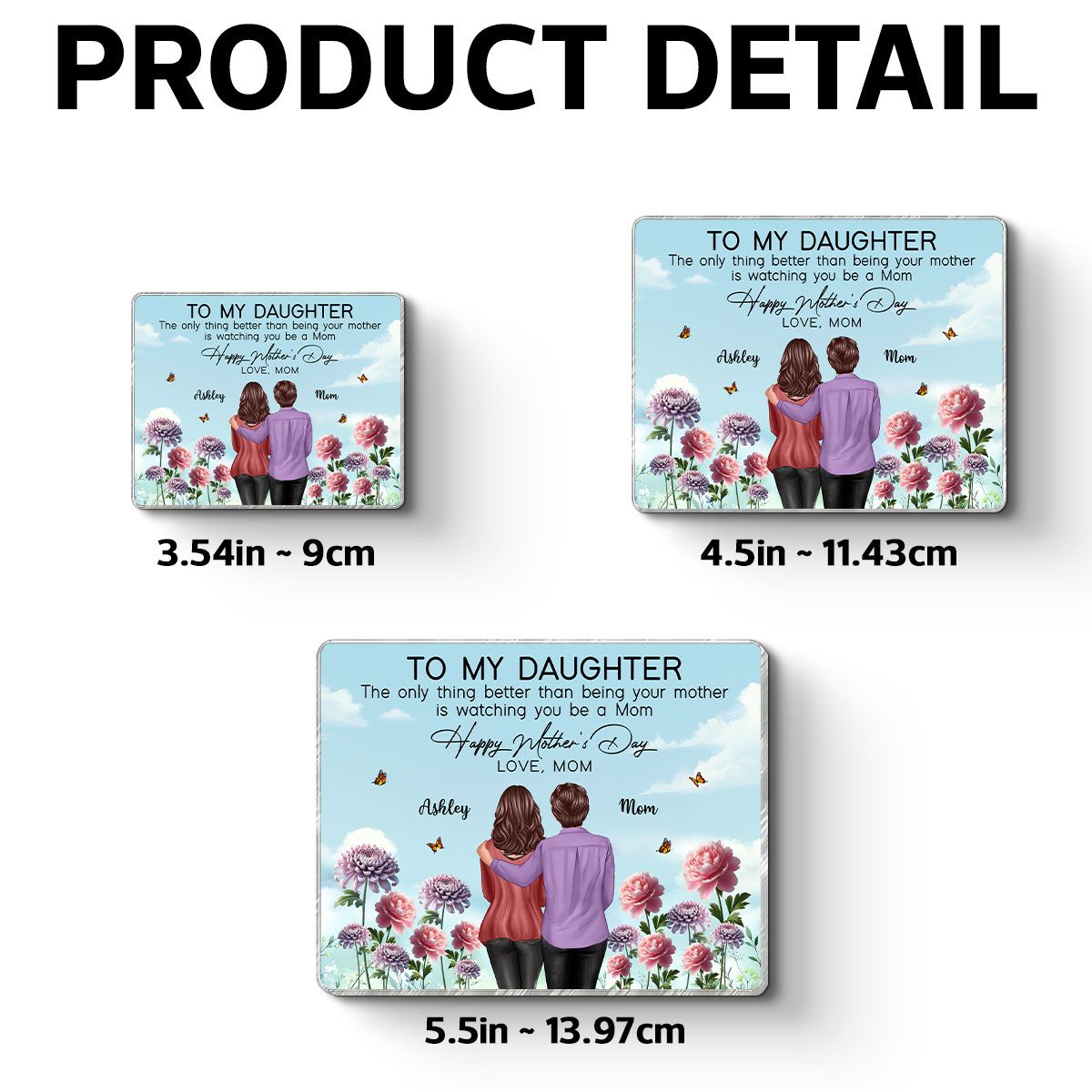 To My Daughter From Mom Happy Mother's Day Birth Flower Personalized Acrylic Fridge Magnet, Mother's Day Gift For Daughter