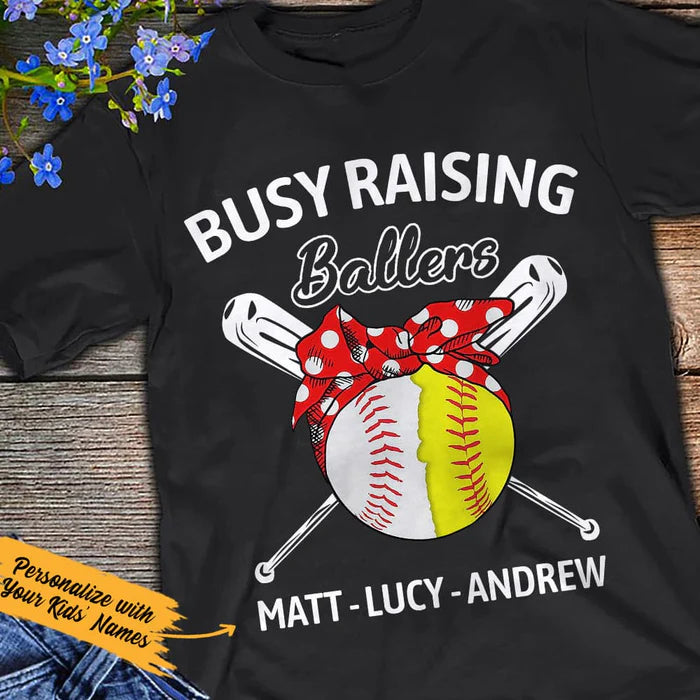 Personalized Mom Baseball Softball T Shirt