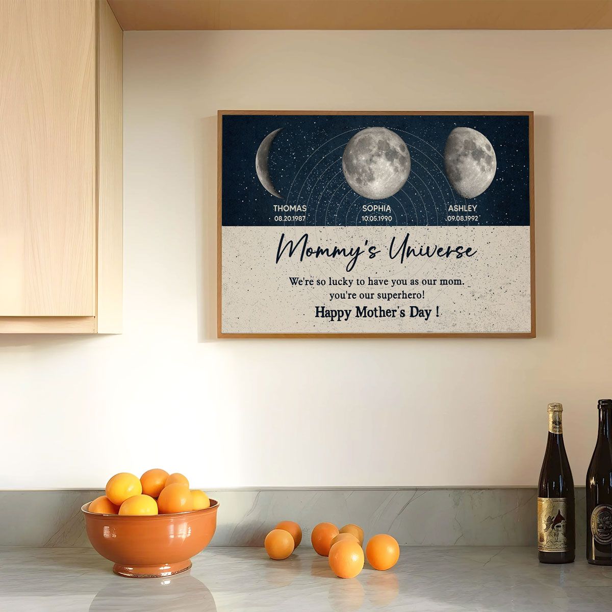 Mommy's Universe Moon Phases Mother's Day Gift Personalized Poster