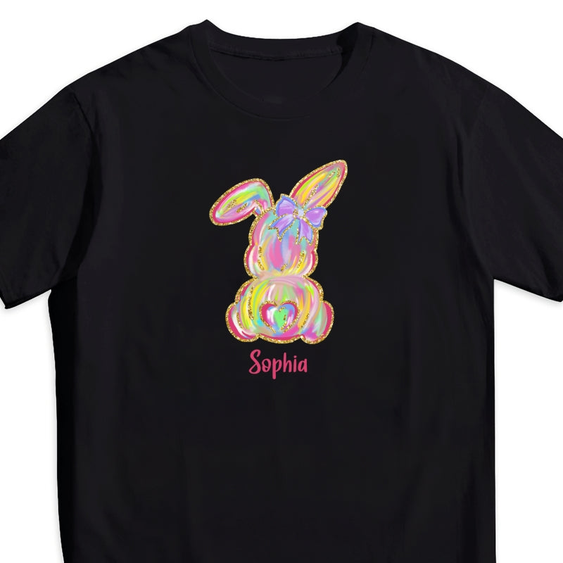 Brushstroke Bunny Easter Personalized Baby Onesie Baby Shirt - Custom Baby Name