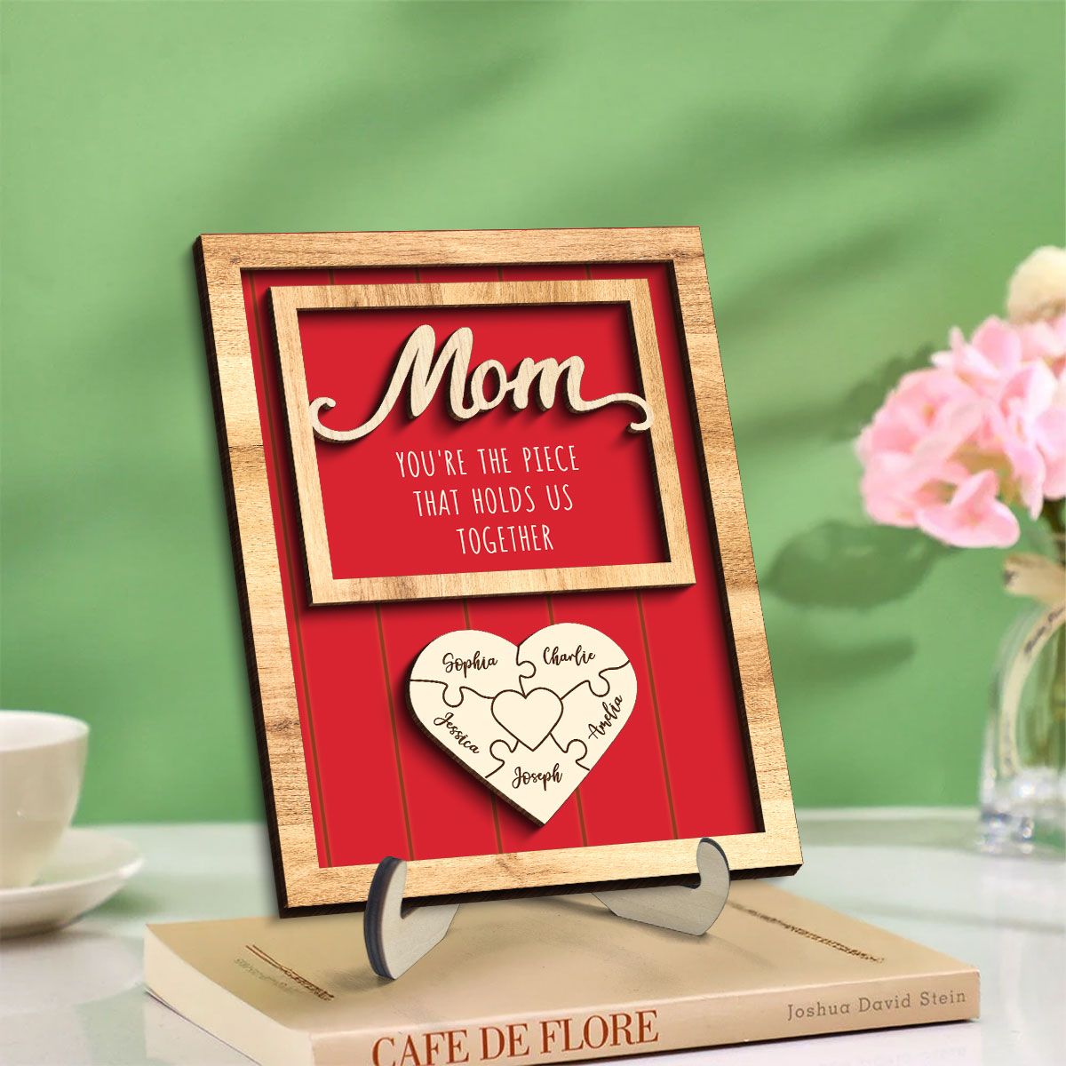 Personalized Mom Gift You are the Piece that Holds us Together, Puzzle with Names for Mother, Engraving Wood Mother's Day Gift, Mommy Gift