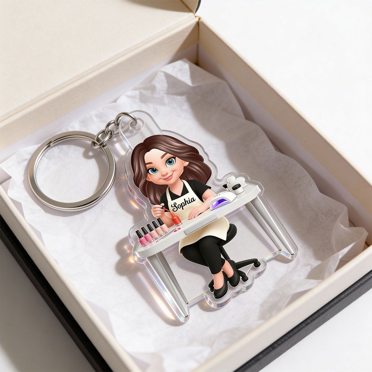 Nail Technician - Personalized Acrylic Keychain - Gift For Nail Technician, Nails Decor, Beauty Salon, Woman, Girl