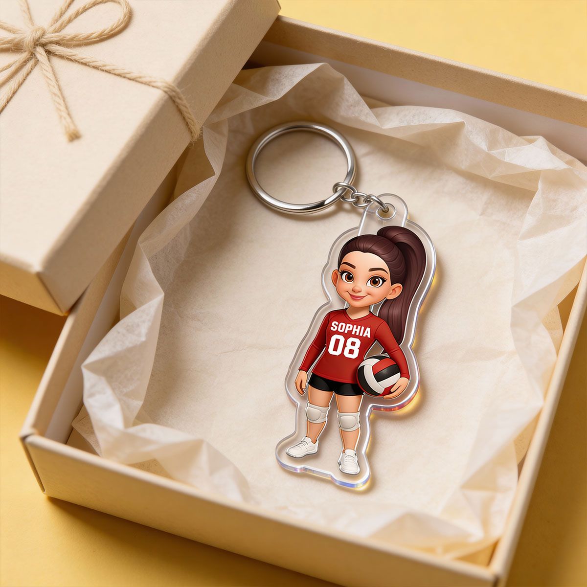 3D Effect Proud Volleyball Player - Personalized Acrylic Keychain - Gift For Volleyball Players, Volleyball Lovers