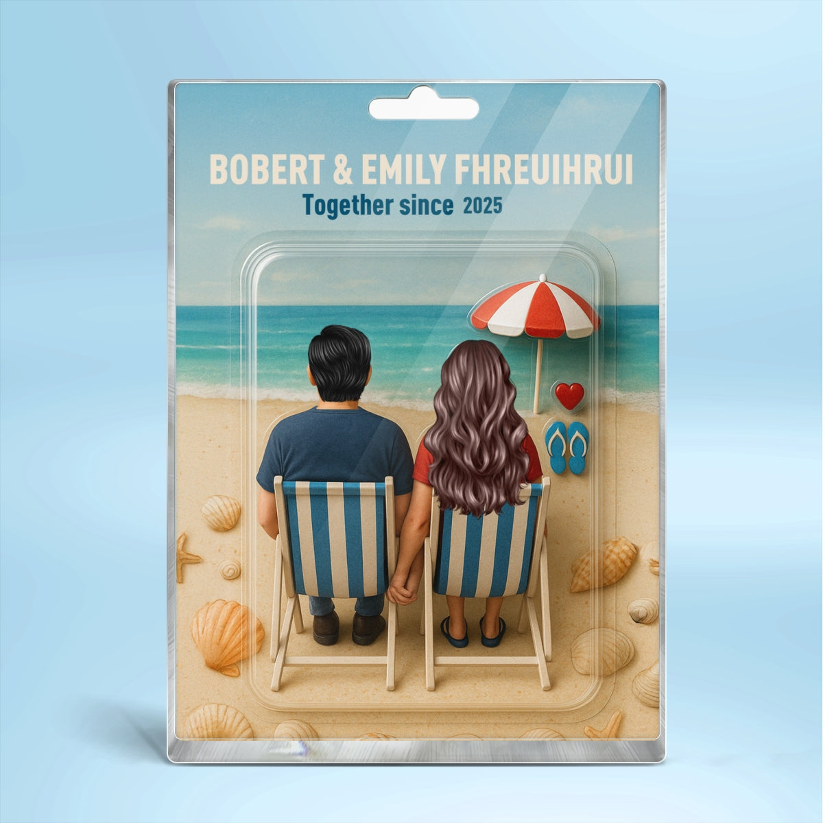 You & Me We Got This Couple At Beach Realistic Figures Style Personalized Acrylic Block Plaque