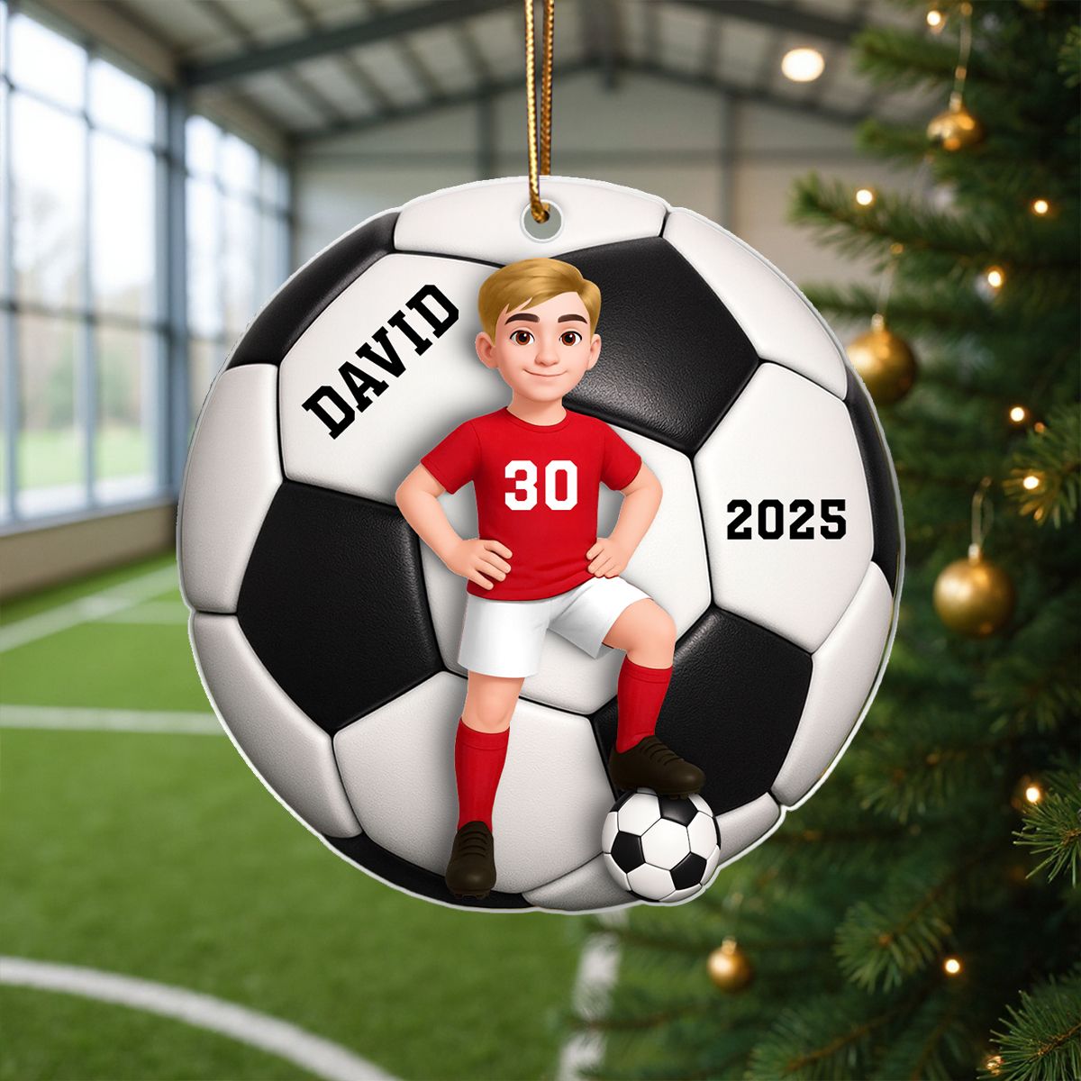 Soccer Girl Boy 3D Effect - Personalized Acrylic Ornament