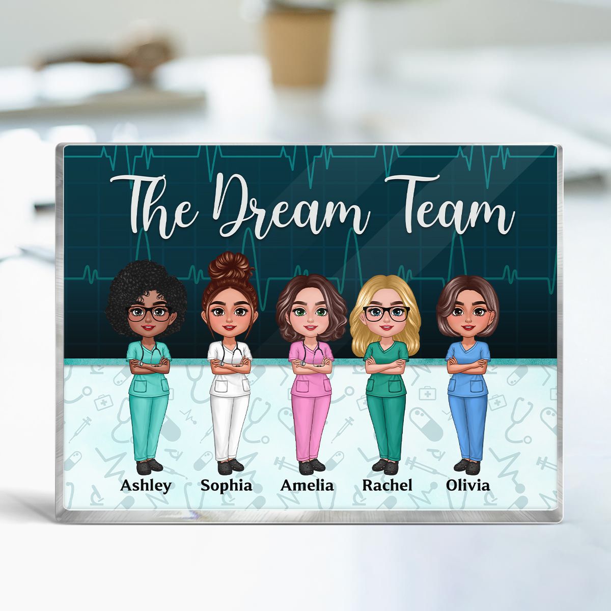 Nurse Best Friends Work Made Us Colleagues Personalized Acrylic Block