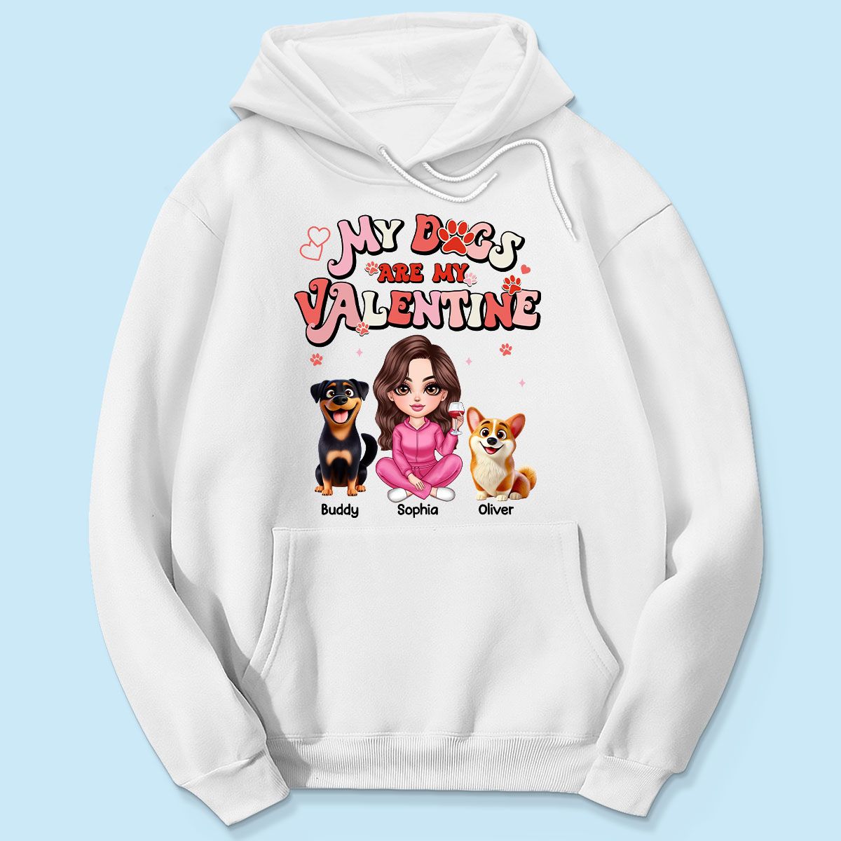 Personalized Valentine Shirt For Dog Mom, My Dogs Are My Valentine