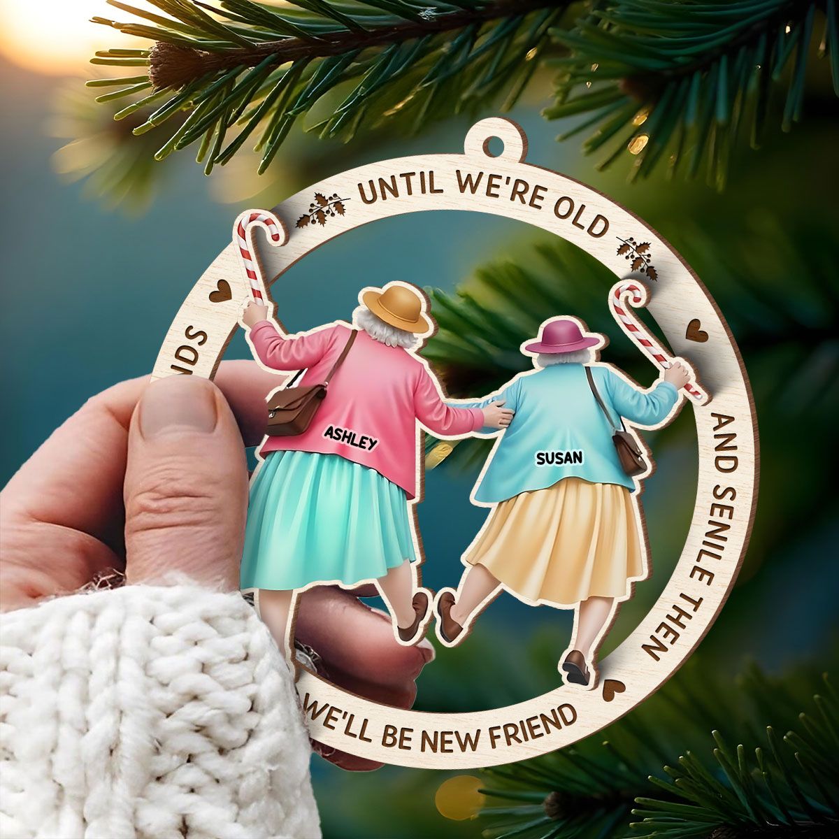 Personalized Old Best Friend Ornament, Best Friend Christmas Gift, Friendship Christmas Ornament, Custom Best Friend Gift, Bestie Gift, BFF Gift