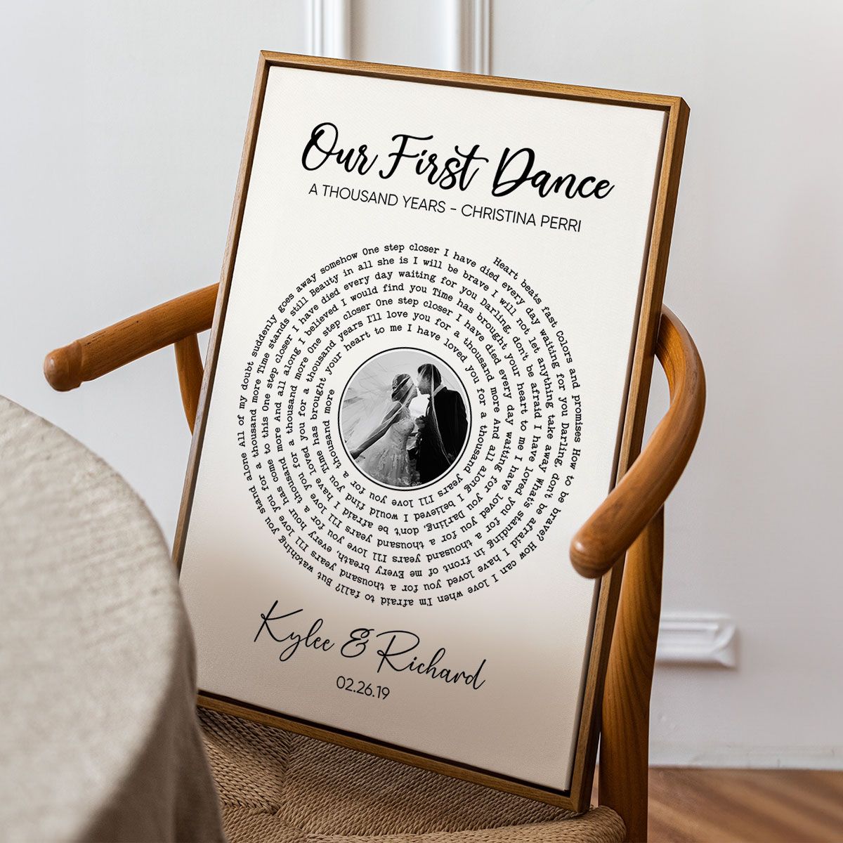 Custom Vinyl Lyrics With Photo, Personalized Music Photo Canvas, Customizable Music Photo Gift, Anniversary Gift, Music Gift, Wedding Song Dance