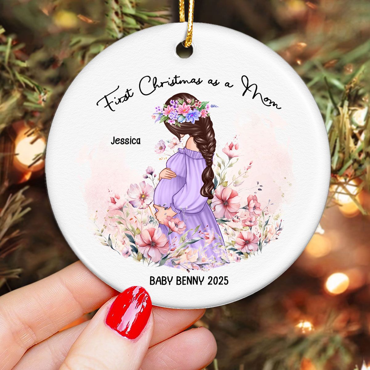 First Christmas as a Mom, Mom-to-Be Ornament, Baby Bumps first Christmas Gift