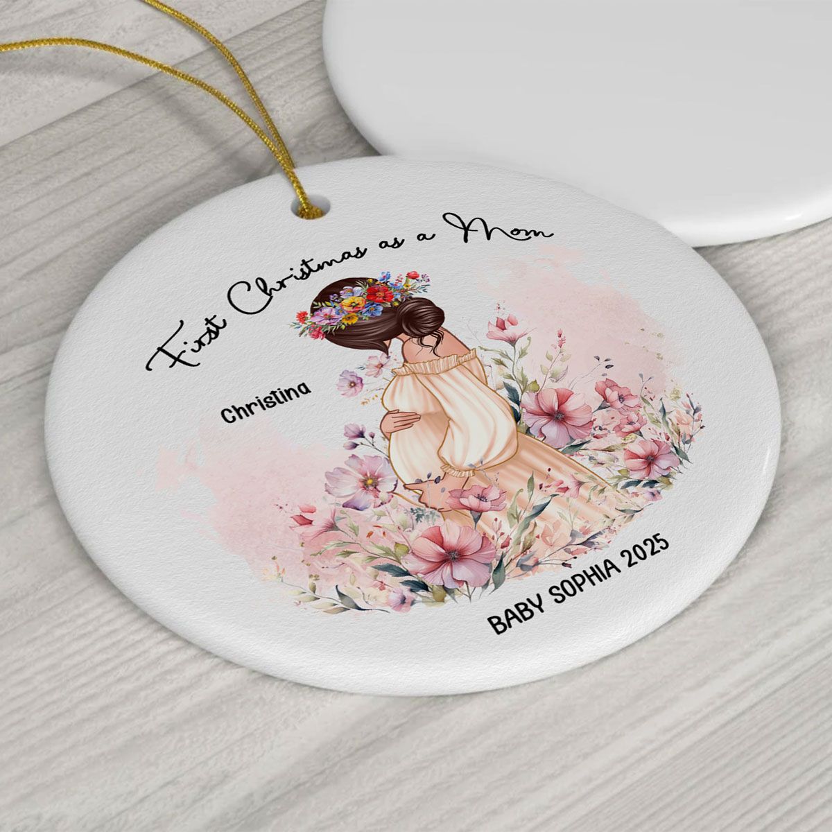 First Christmas as a Mom, Mom-to-Be Ornament, Baby Bumps first Christmas Gift