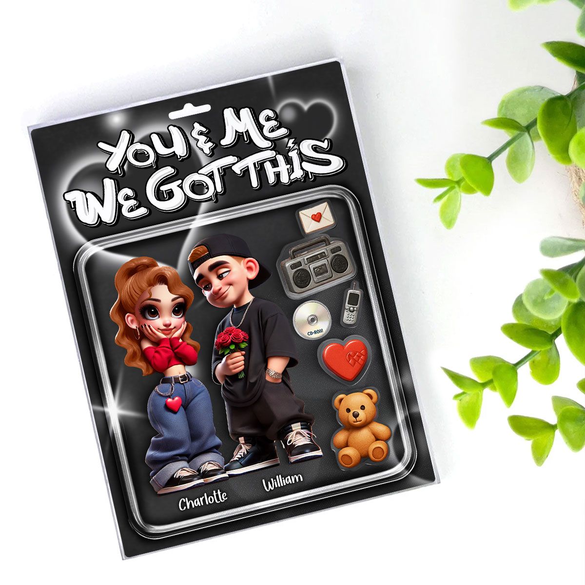 Y2K Couple Toy Box Figures Style Personalized Acrylic Block Plaque