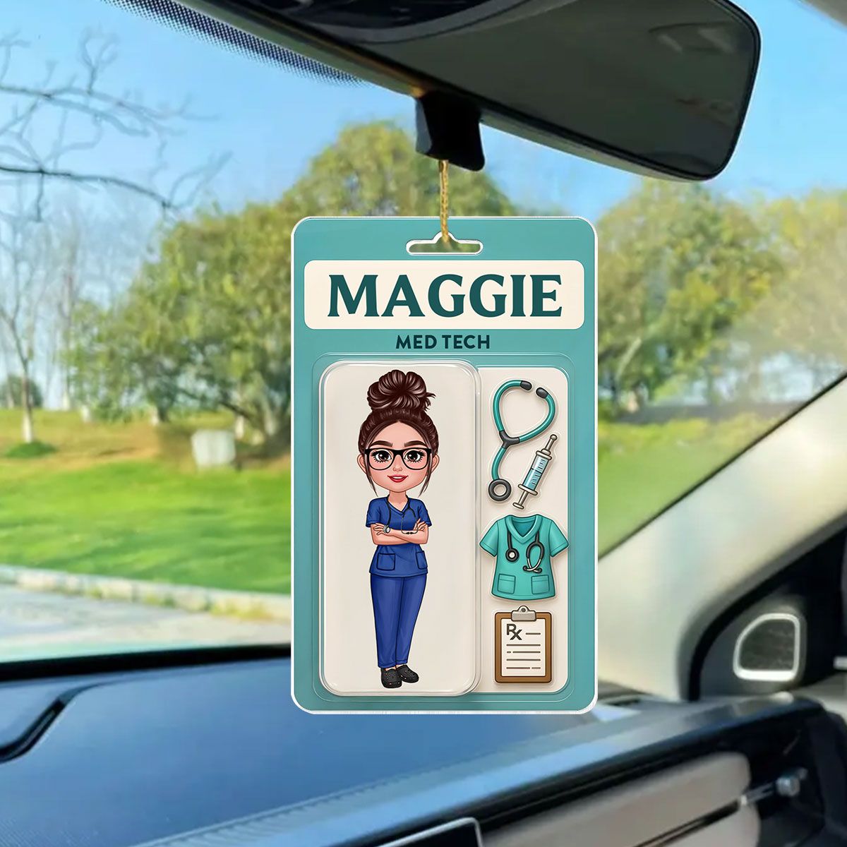Nurse Custom Figure Cute Doll Nurse Personalized Acrylic Car Hanger