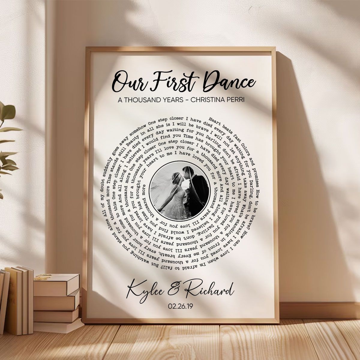 Custom Vinyl Lyrics With Photo, Personalized Music Photo Canvas, Customizable Music Photo Gift, Anniversary Gift, Music Gift, Wedding Song Dance