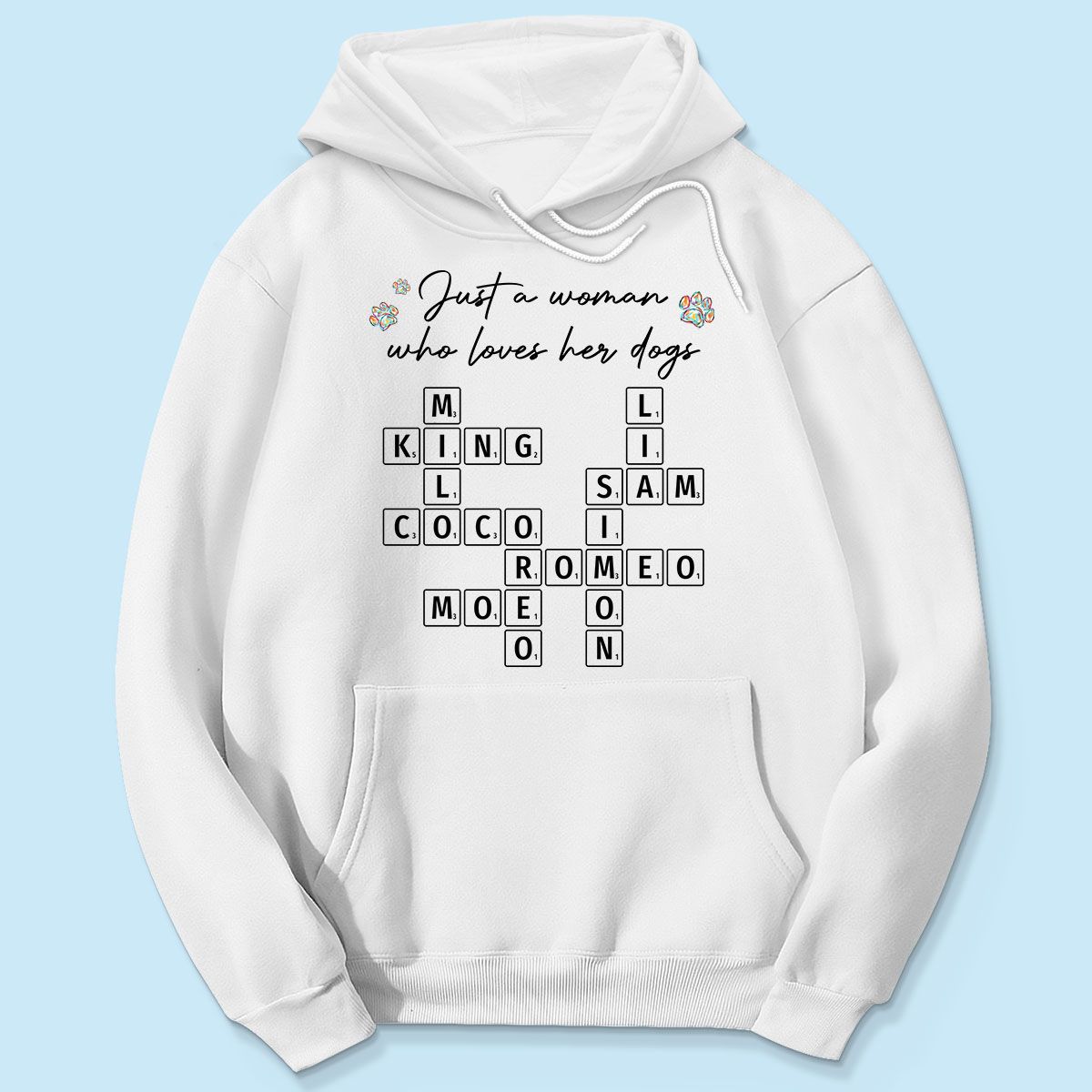 Just A Woman Who Loves Dogs Cats Crossword Puzzle Art Personalized Shirt