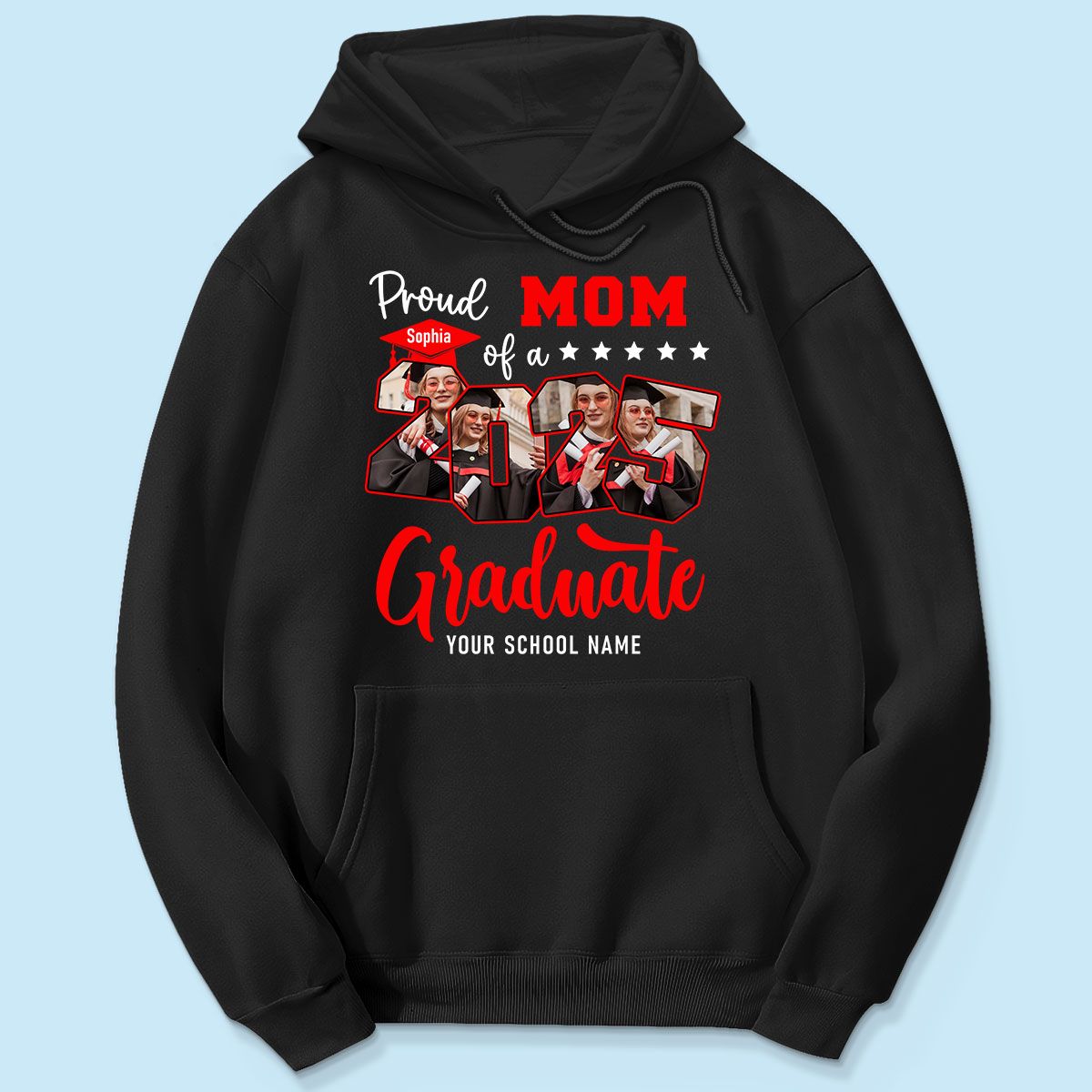 Proud Family Of 2025 Senior Graduation Upload Photo Personalized Shirt, Graduate Gift