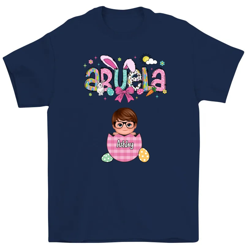 Grandma Mom Gigi Easter Eggs Kids Name Personalized Shirt