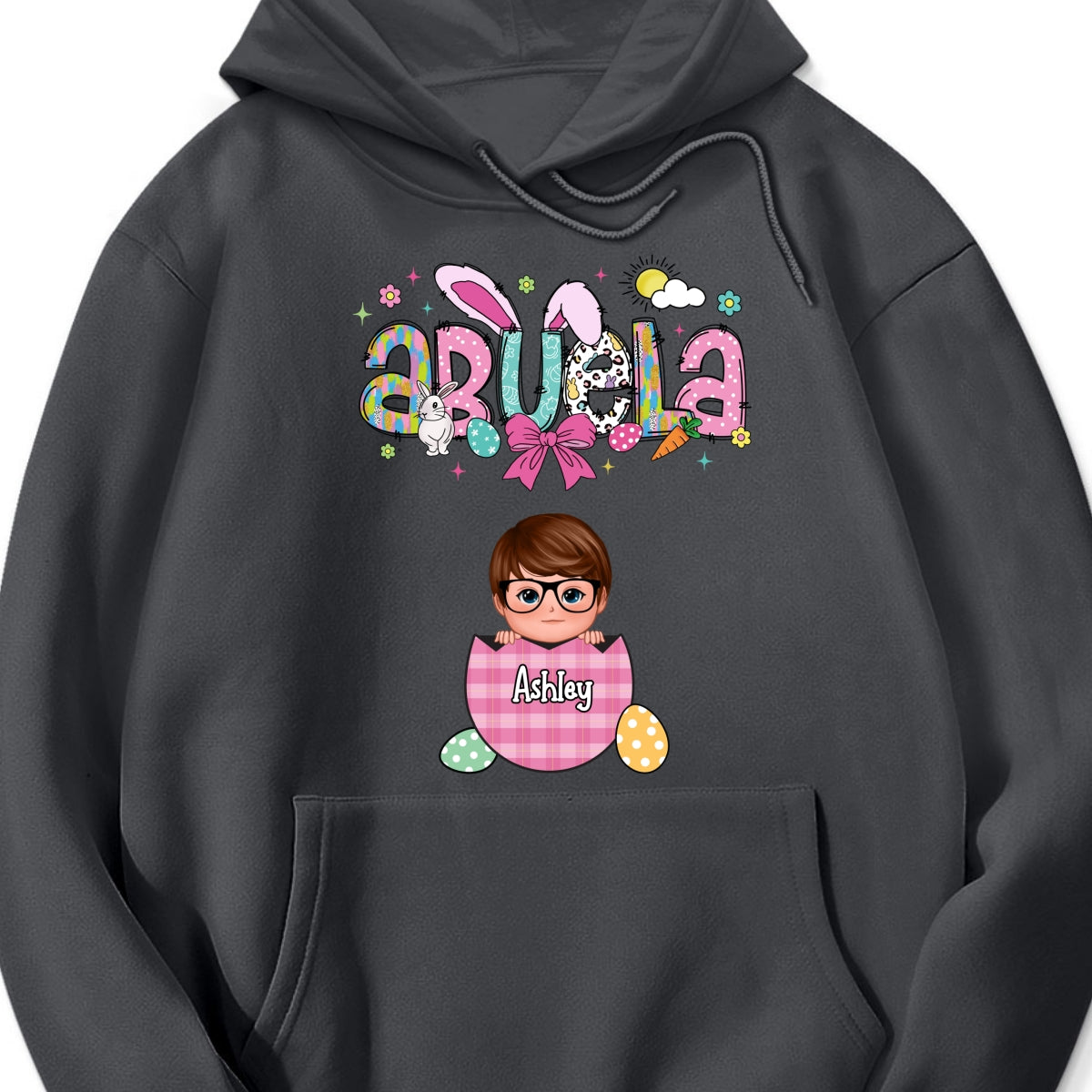 Grandma Mom Gigi Easter Eggs Kids Name Personalized Shirt
