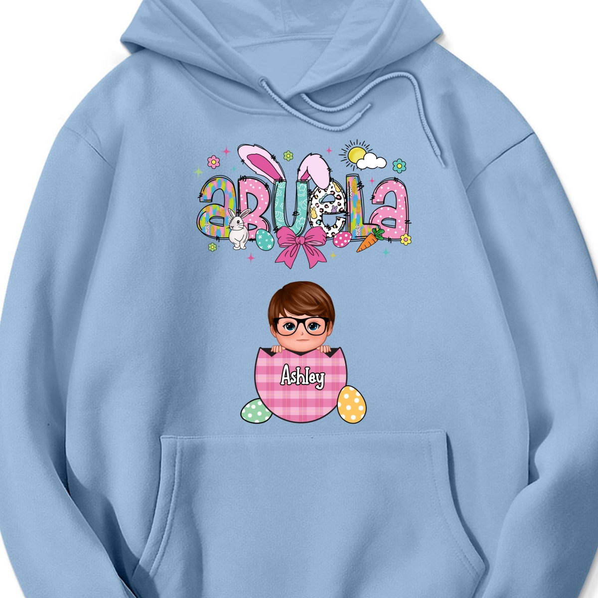 Grandma Mom Gigi Easter Eggs Kids Name Personalized Shirt