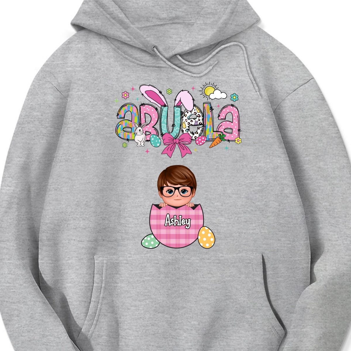 Grandma Mom Gigi Easter Eggs Kids Name Personalized Shirt