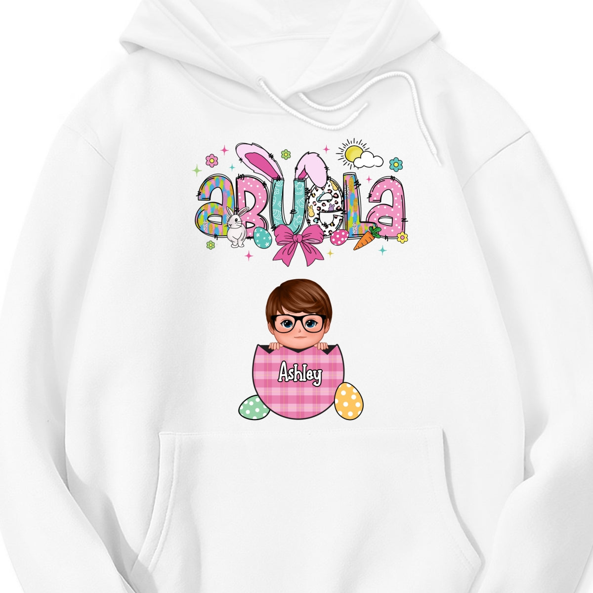 Grandma Mom Gigi Easter Eggs Kids Name Personalized Shirt