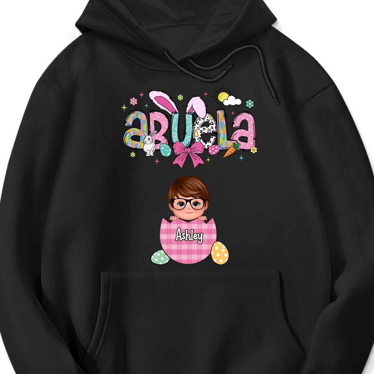 Grandma Mom Gigi Easter Eggs Kids Name Personalized Shirt
