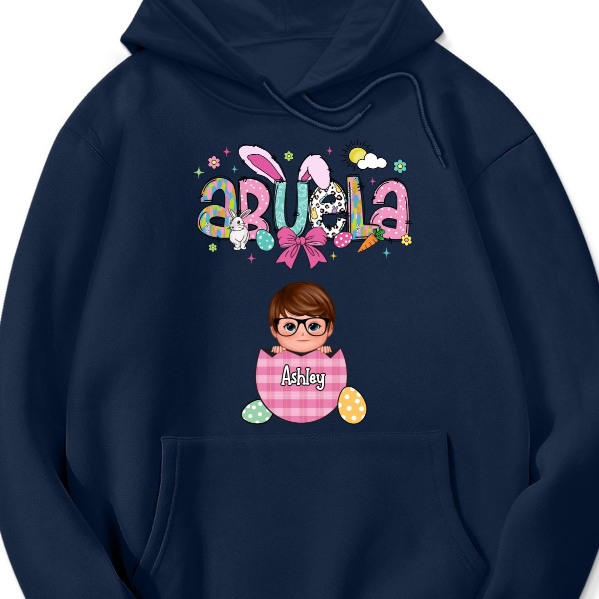 Grandma Mom Gigi Easter Eggs Kids Name Personalized Shirt