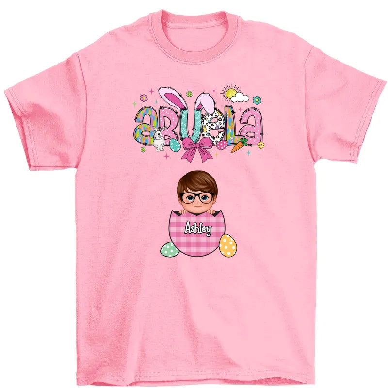 Grandma Mom Gigi Easter Eggs Kids Name Personalized Shirt