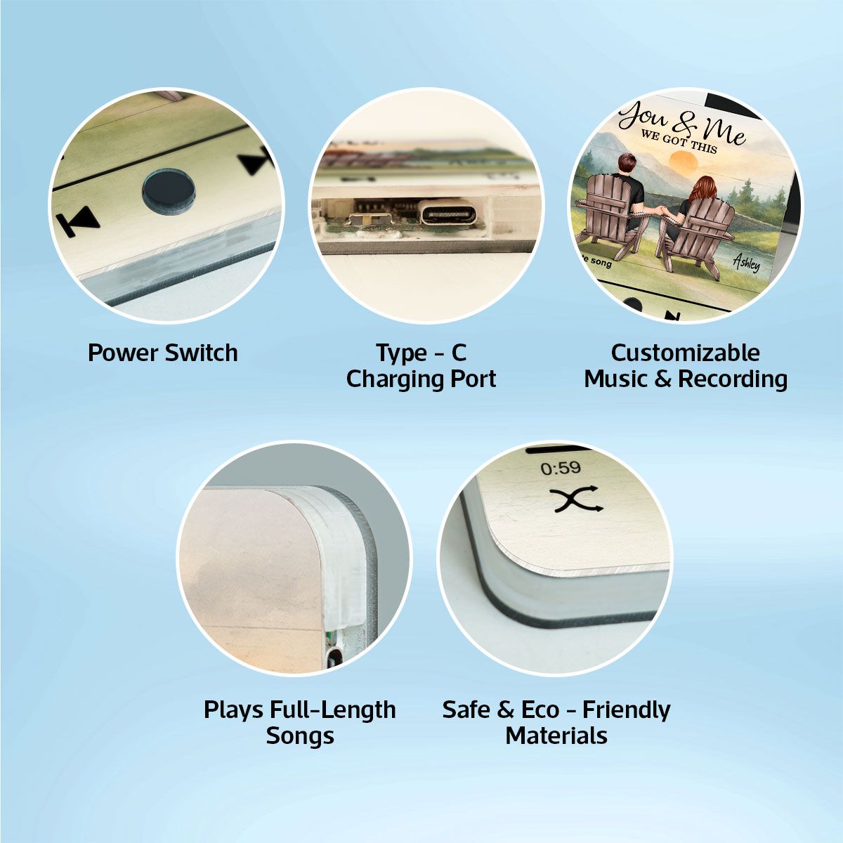 Mountain Landscape Couple Sitting Back View Personalzied Music Magnet, Anniversary gift for him for her