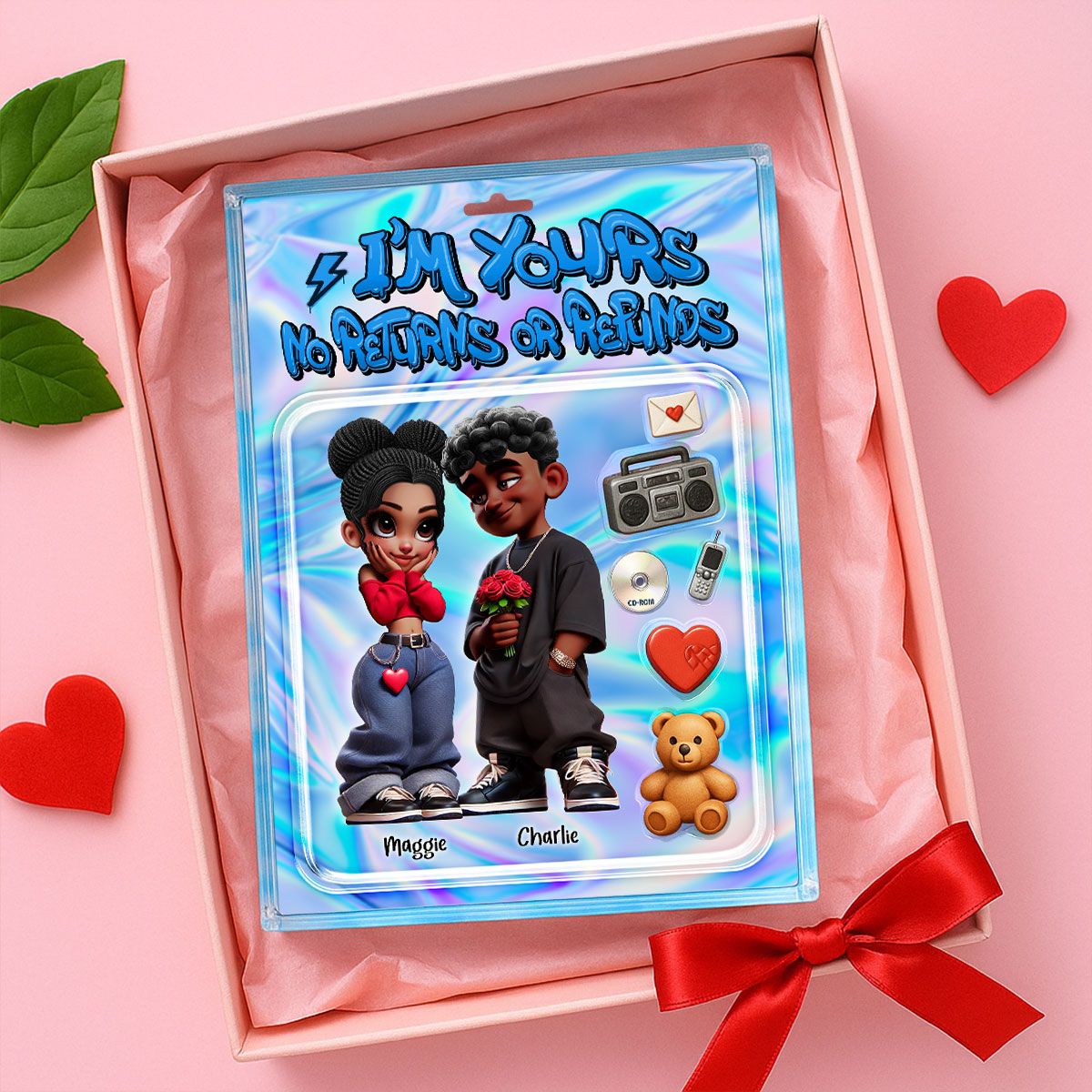 Y2K Couple Toy Box Figures Style Personalized Acrylic Block Plaque