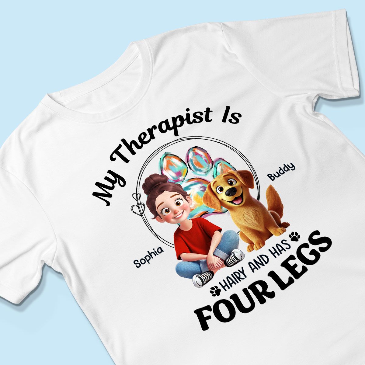 Animation Cartoon Dog My Therapist Personalized Shirt, Gift For Dog Lovers, Dog Mom