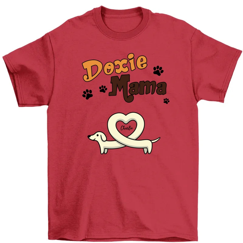 Doxie Mom Cute Heart Dachshunds Personalized Shirt