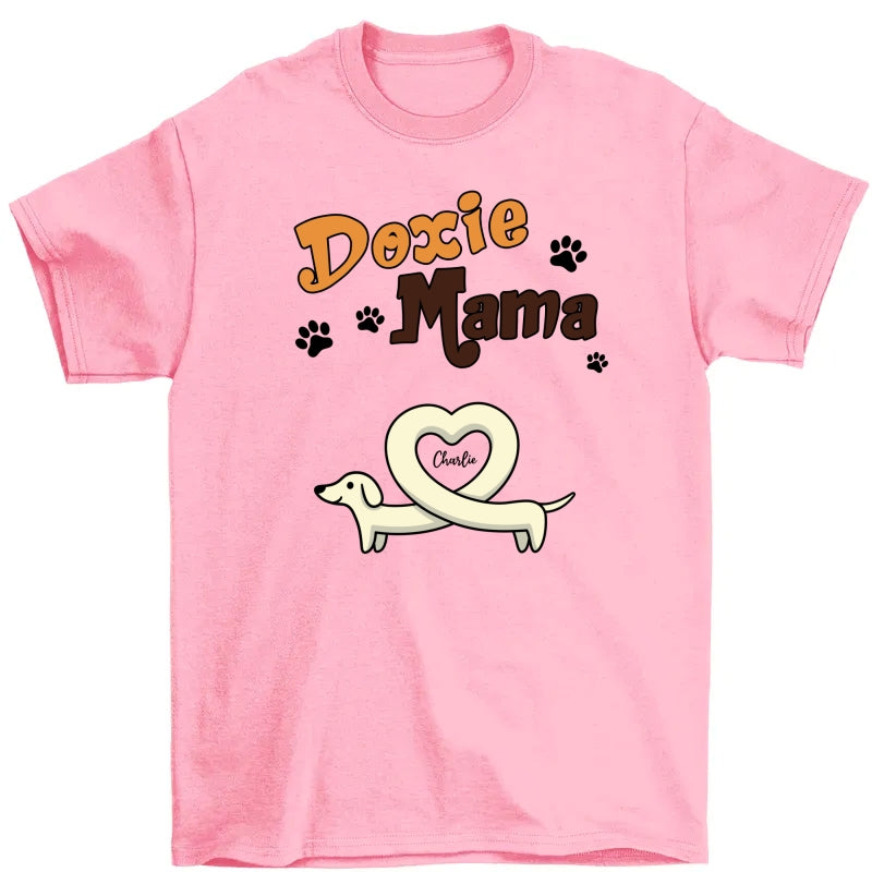 Doxie Mom Cute Heart Dachshunds Personalized Shirt